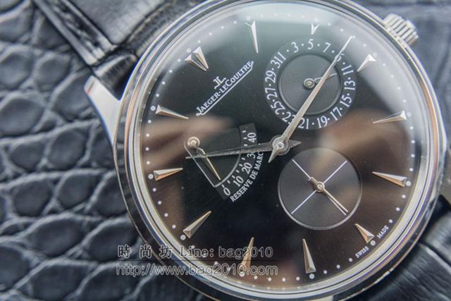 Jaeger LeCoultre手錶 全新積家月相大師系列 積家小醜 積家男士腕表 積家小牛皮錶帶男表  hds1574